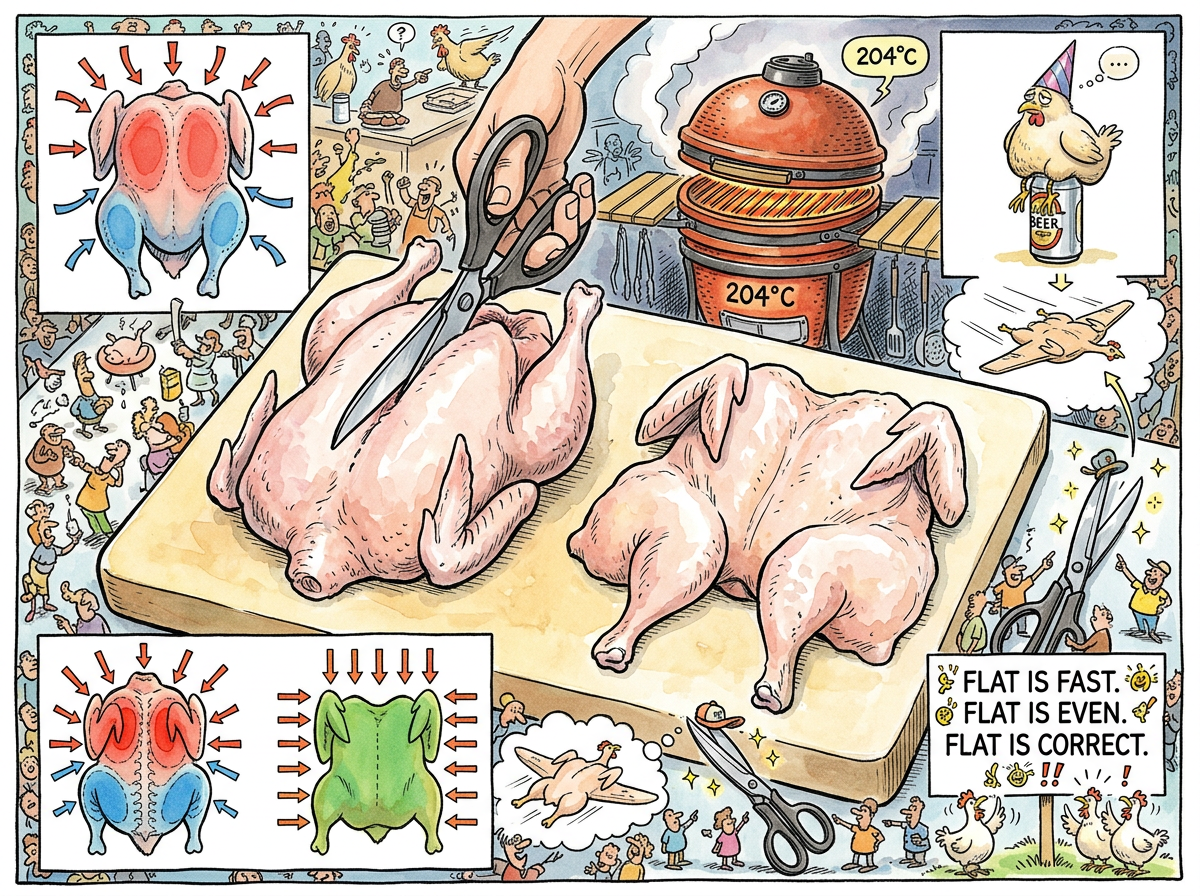 Spatchcock Chicken illustration