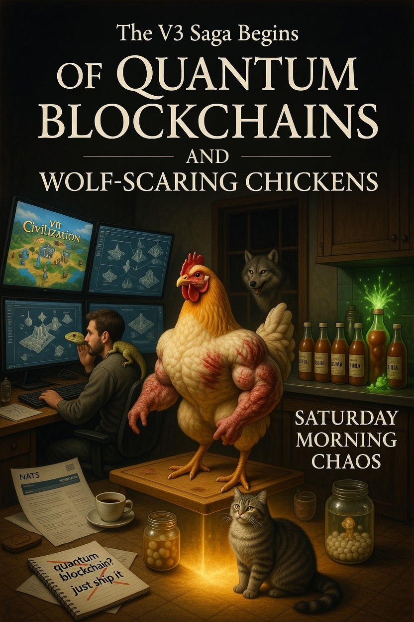 The V3 Saga Of Quantum Blockchains and Wolf-Scaring Chickens