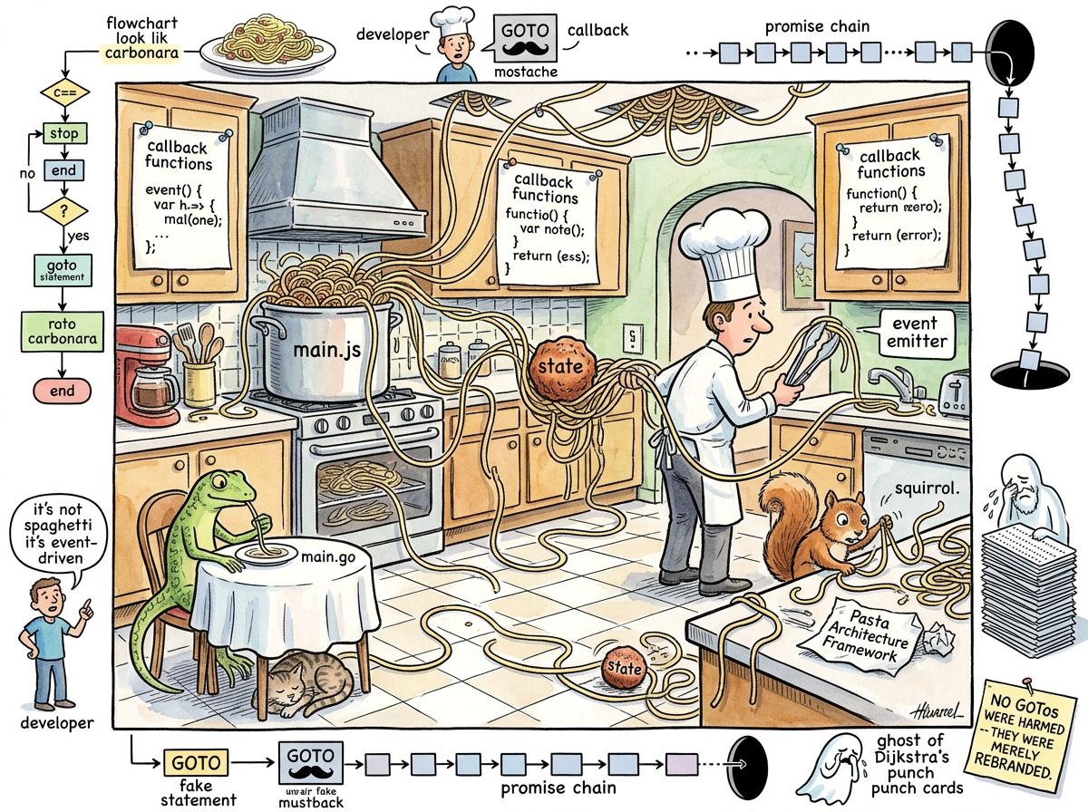 Spaghetti Code illustration
