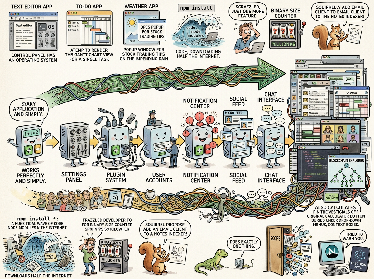 Zawinski's Law illustration